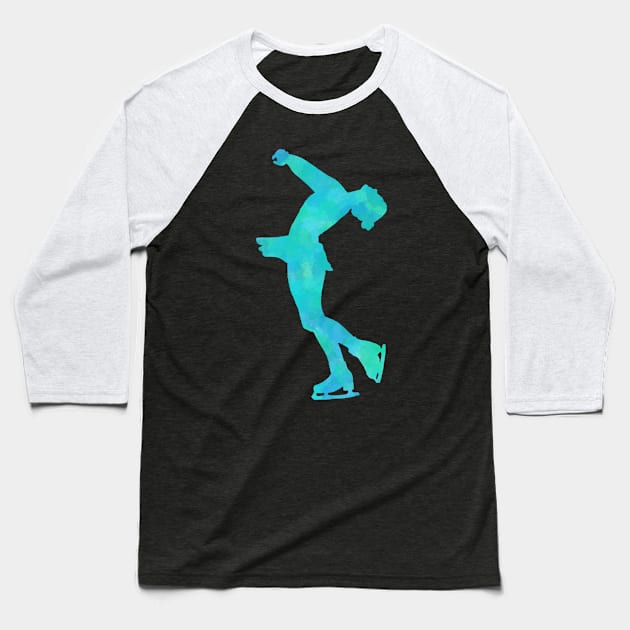 Figure skating (layback spin) Baseball T-Shirt by Becky-Marie